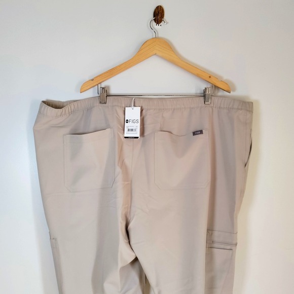 NWT Figs 6XLS Beige Pisco Basic Straight Leg Stretch Waist Drawstring Scrubs - Picture 6 of 10